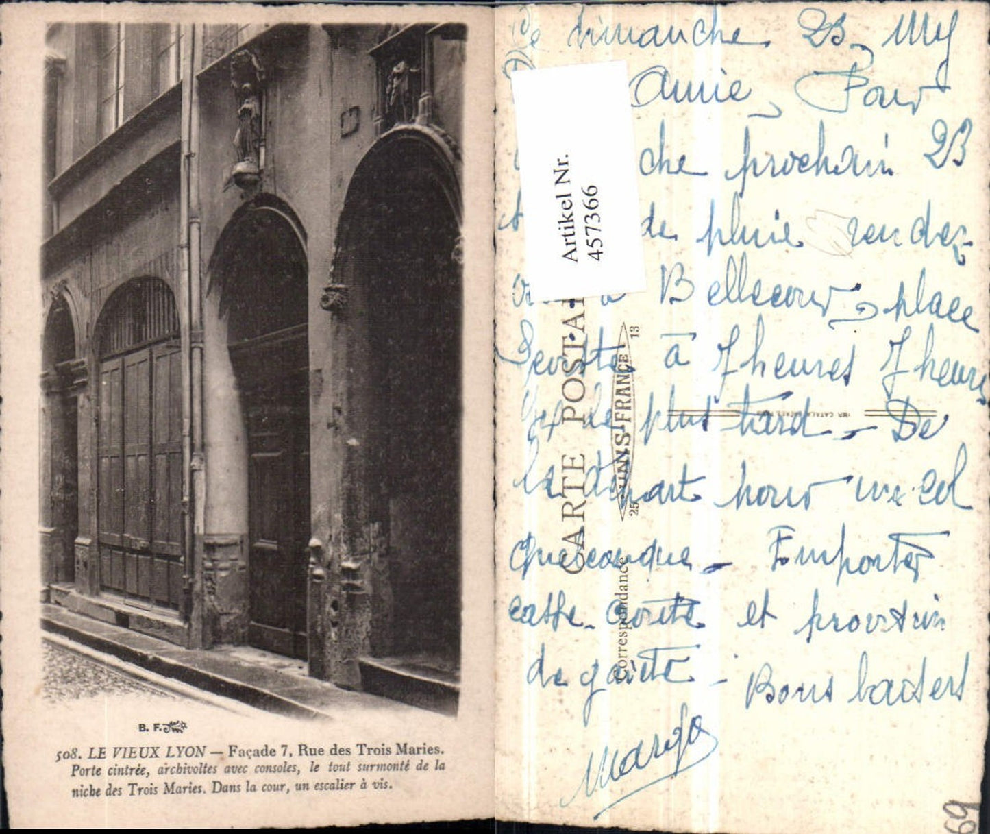 457366,Rhone-Alpes Rhone Lyon Rue Trois Maries Porte Portal Tür