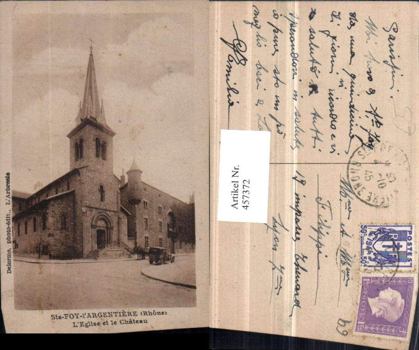 457372,Rhone-Alpes Rhone Ste-Foy-l'Argentiere Eglise et Chateau Kirche