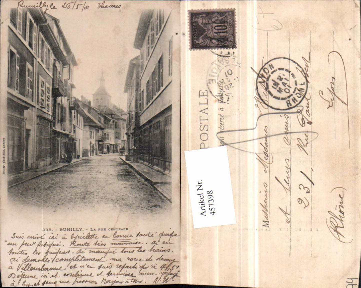 457398,Rhone-Alpes Haute-Savoie Rumilly Rue Centrale Straßenansicht