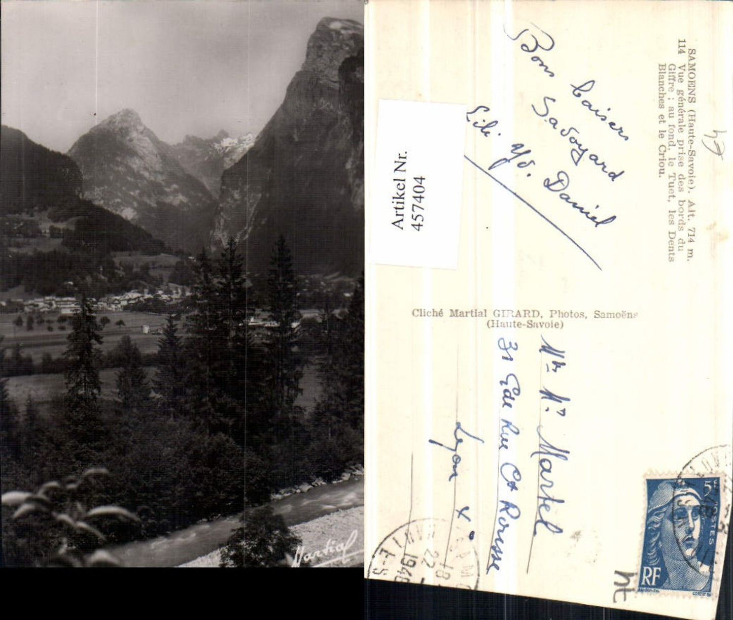 457404,Rhone-Alpes Haute-Savoie Samoens Vue generale Totale Bergkulisse