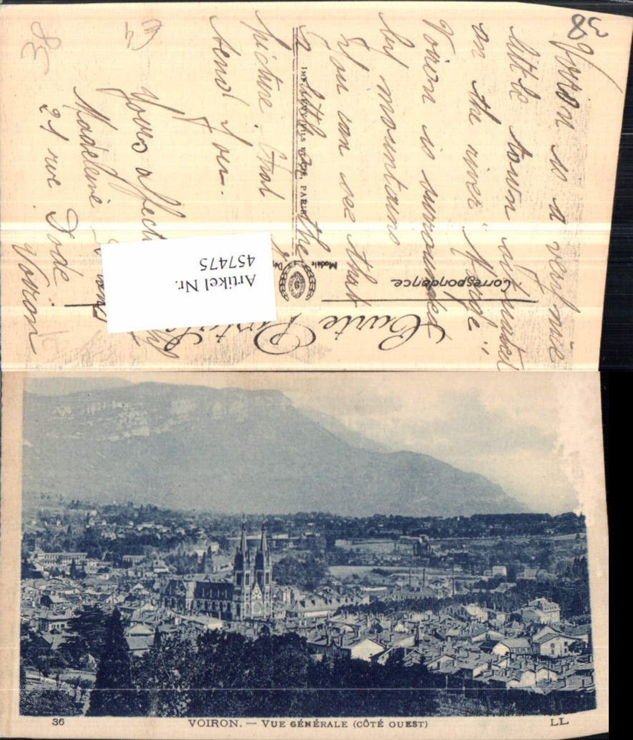 457475,Rhone-Alpes Isere Voiron Vue Generale Totale