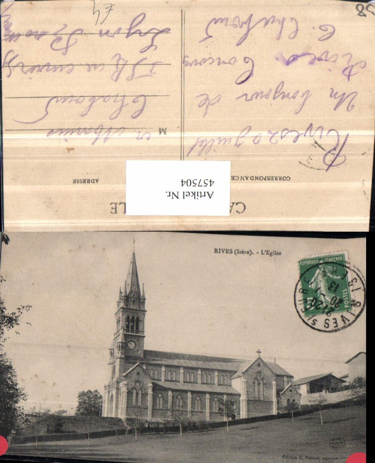 457504,Rhone-Alpes Isere Rives Eglise Kirche