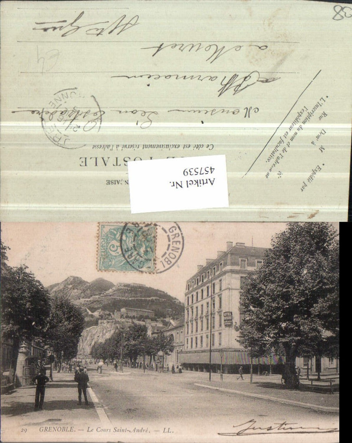 457539,Rhone-Alpes Isere Grenoble Cours Saint-Andre Straßenansicht