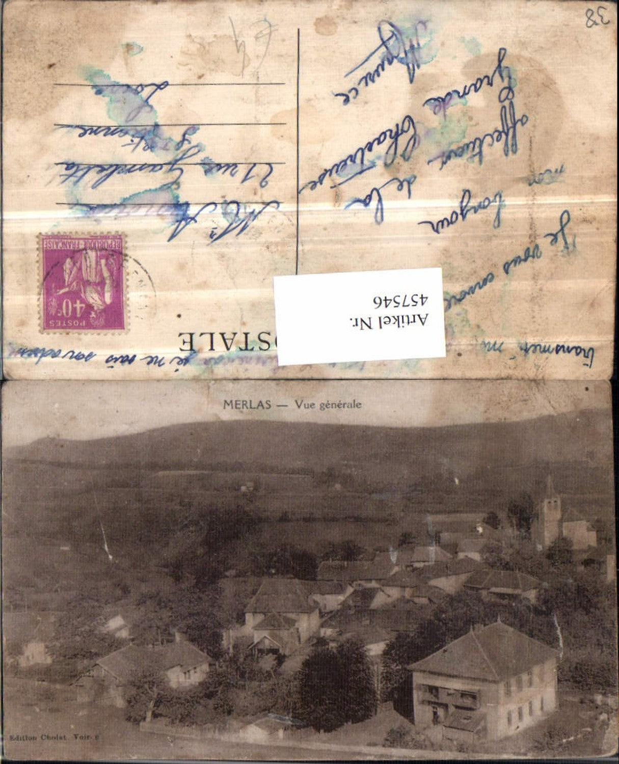 457546,Rhone-Alpes Isere Merlas Vue generale Totale