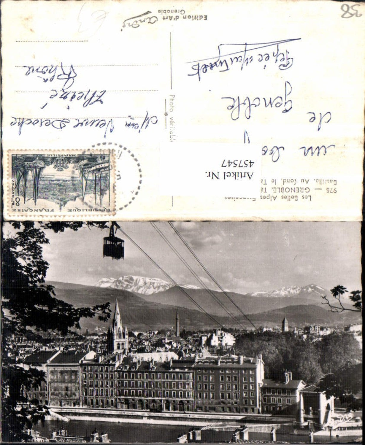 457547,Rhone-Alpes Isere Grenoble Teleferique de la Bastille Teilansicht Seilbahn