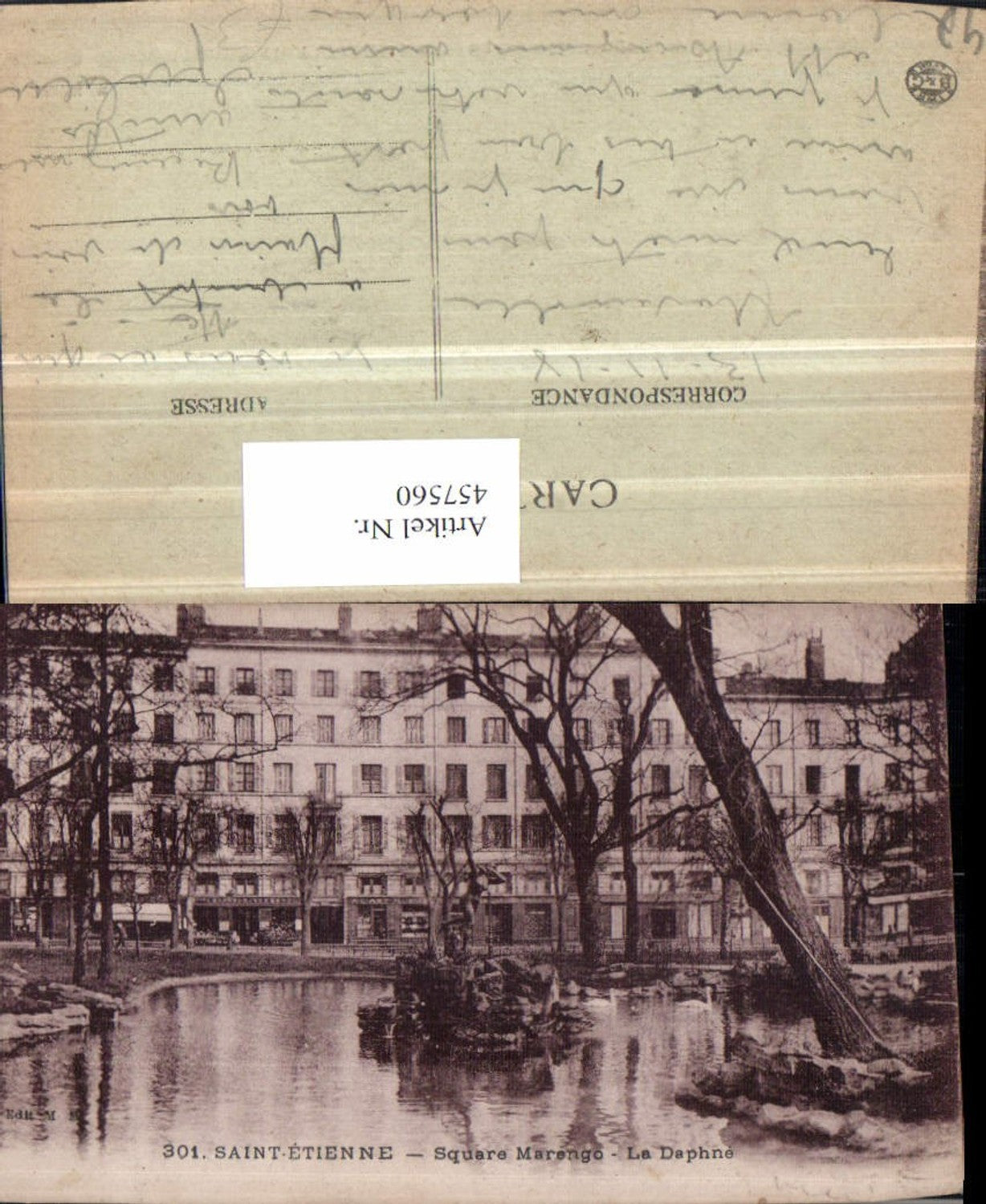 457560,Rhone-Alpes Loire Saint-Etienne Square Marengo Teich