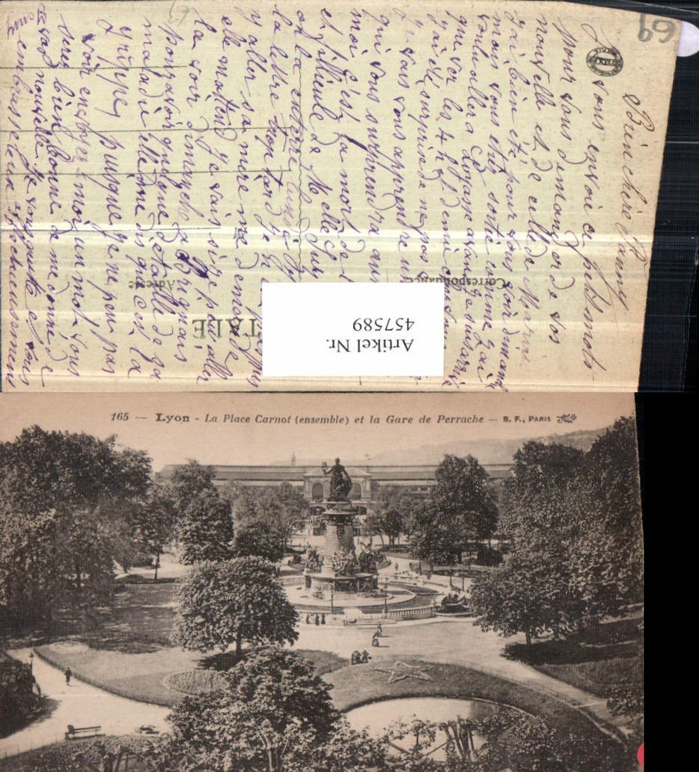 457589,Rhone-Alpes Rhone Lyon Place Carnot et Gare Perrache Bahnhof