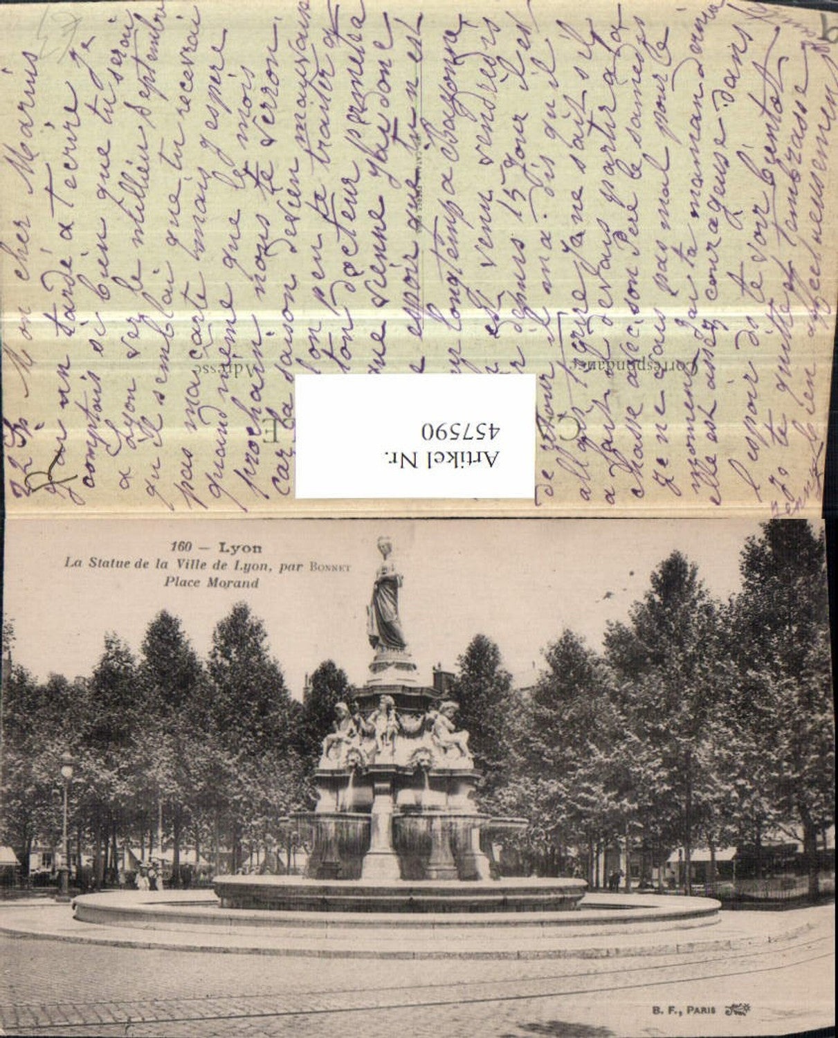 457590,Rhone-Alpes Rhone Lyon Statue de la Ville Brunnen