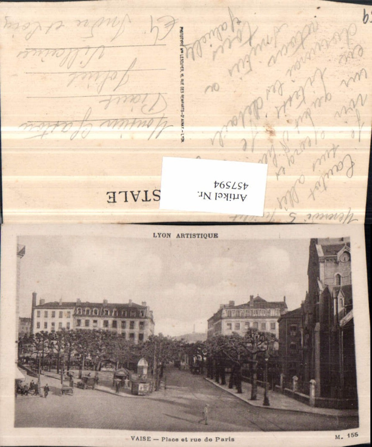 457594,Rhone-Alpes Rhone Lyon Vaise Place et rue de Paris Straßenansicht