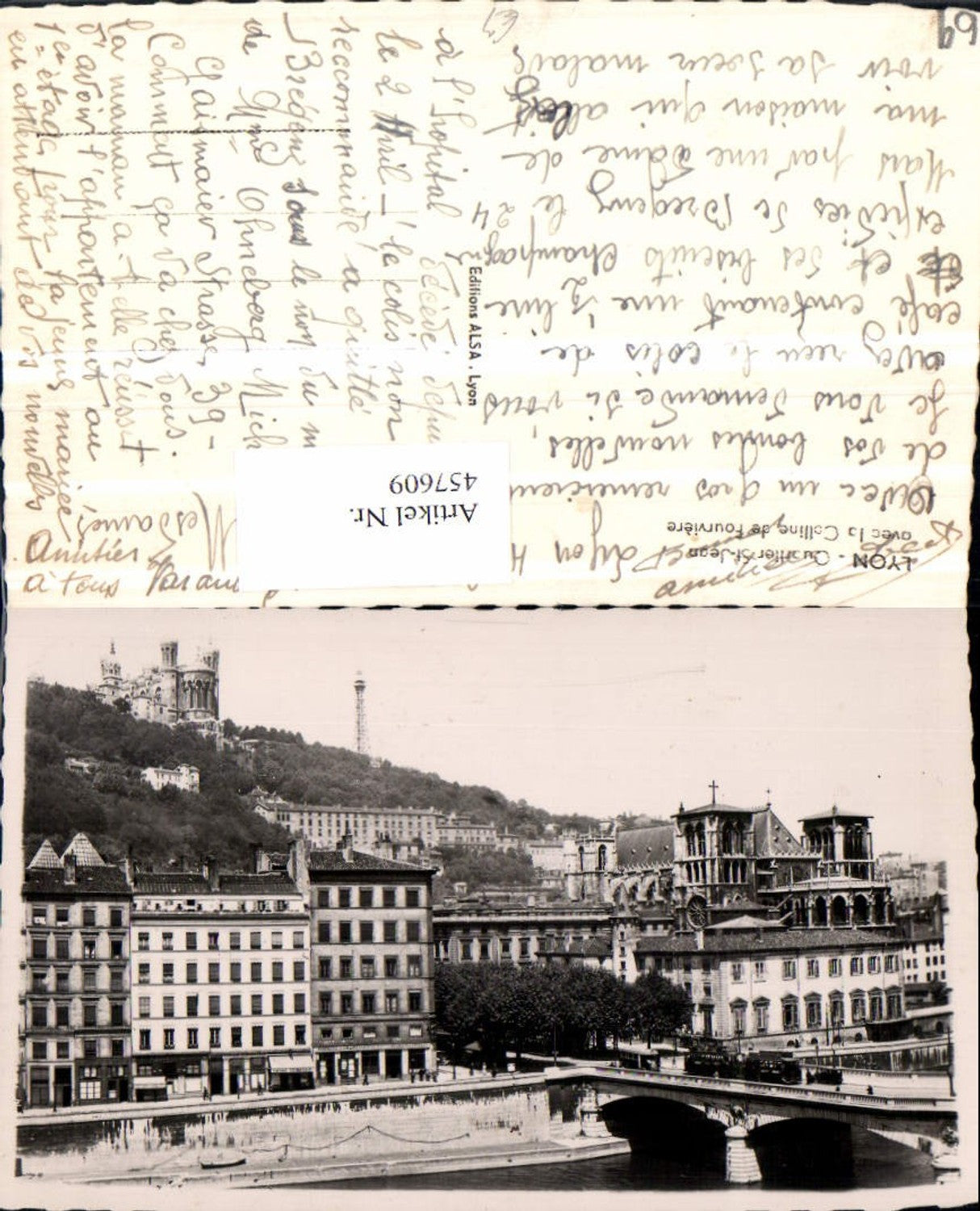 457609.Rhone-Alpes Rhone Lyon Quartier St-Jean Brücke Kirche