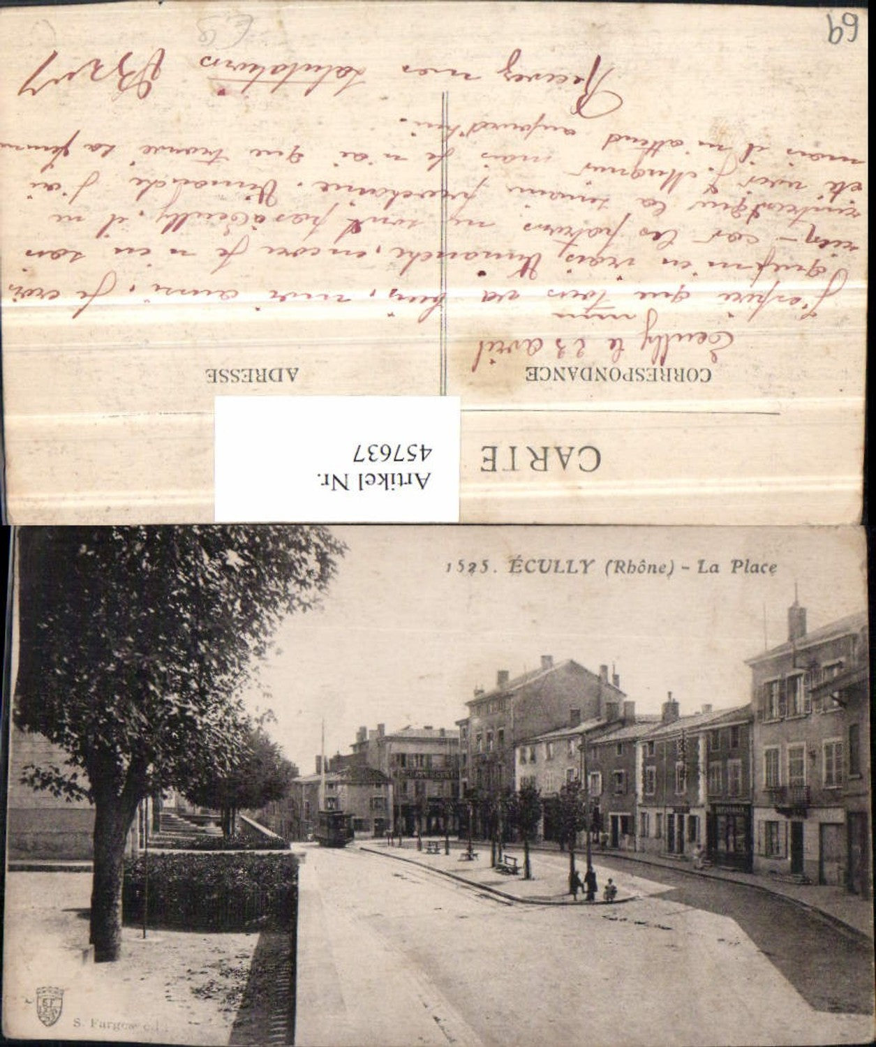 457637.Rhone-Alpes Rhone Ecully La Place Straßenansicht