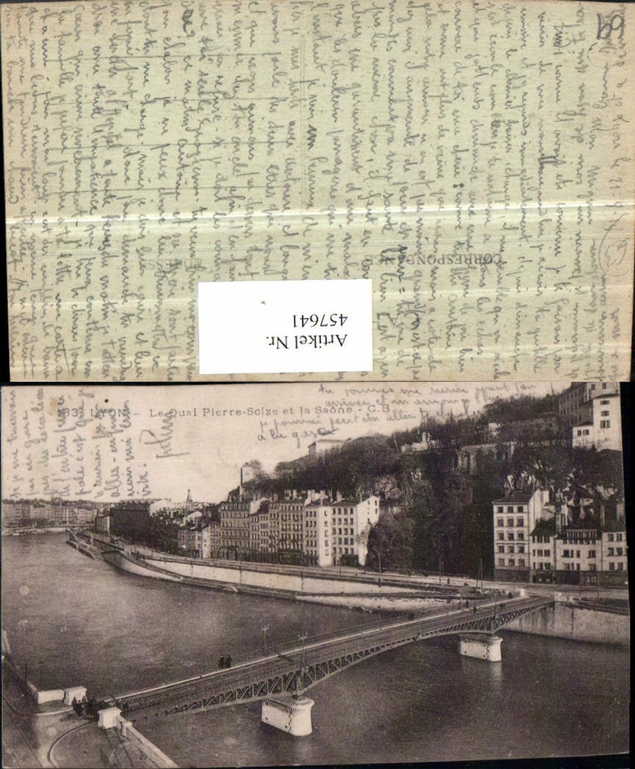 457641.Rhone-Alpes Rhone Lyon Quai Pierre-Sczize Fluss Brücke