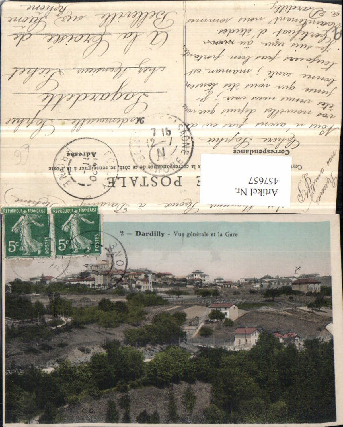 457657.Rhone-Alpes Rhone Dardilly Vue generale et la Gare Totale Bahnhof