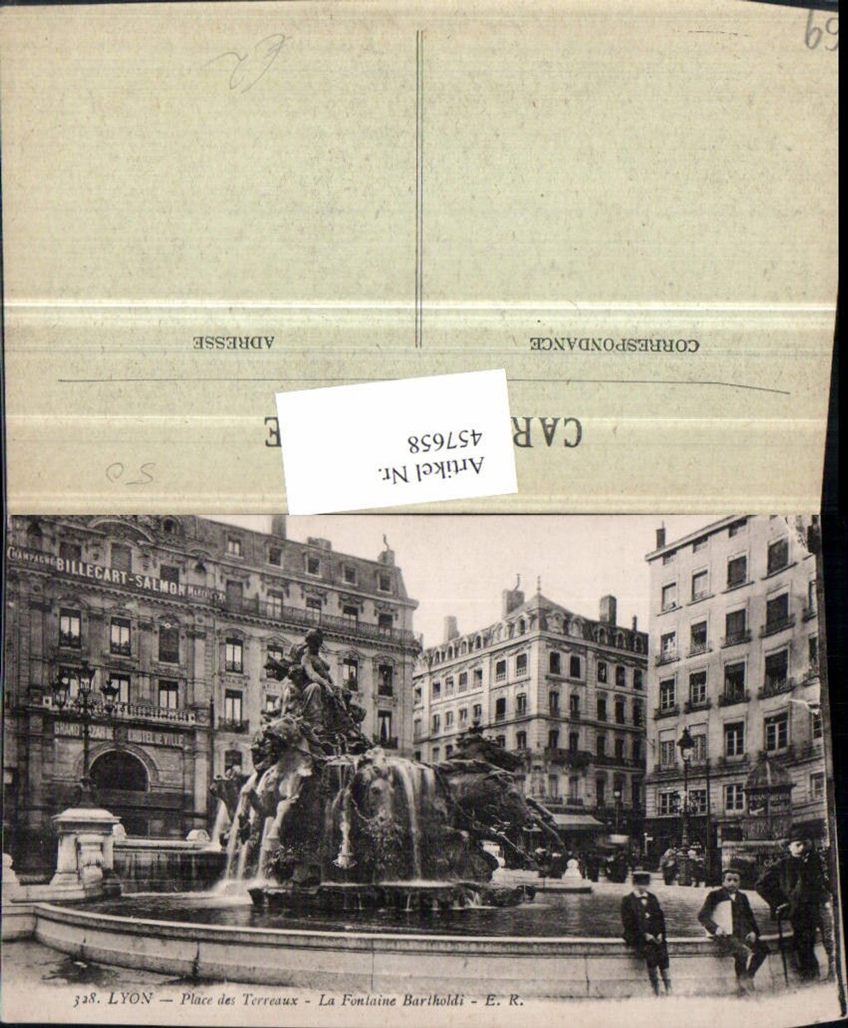 457658.Rhone-Alpes Rhone Lyon Place Terreaux Fontaine Bartholdi Brunnen