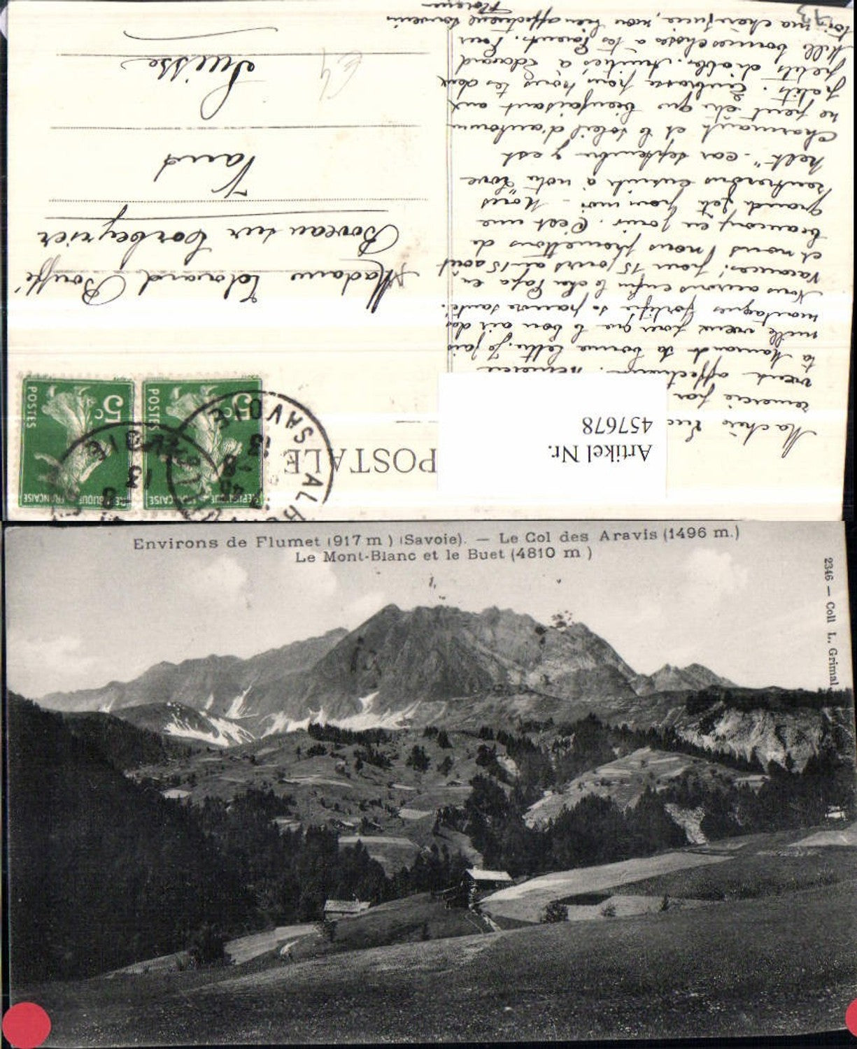 457678,Rhone-Alpes Savoie Flumet Col des Aravis Mont-Blanc Bergkulisse