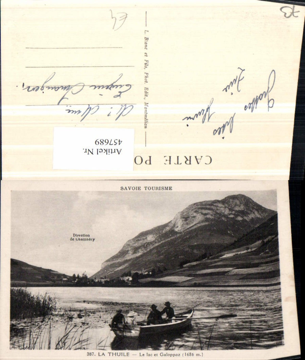 457689,Rhone-Alpes Savoie La Thuile Lac et Galoppaz See Ruderboot