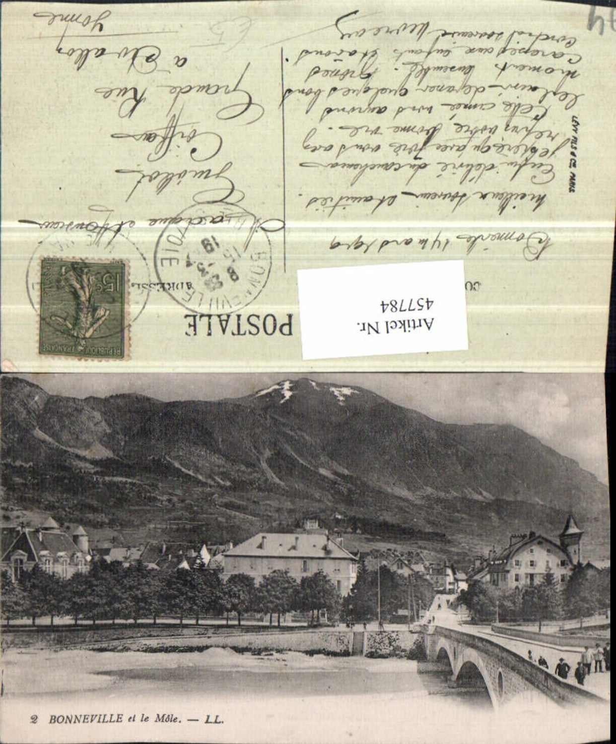 457784,Rhone-Alpes Haute-Savoie Bonneville et le Mole Brücke Bergkulisse