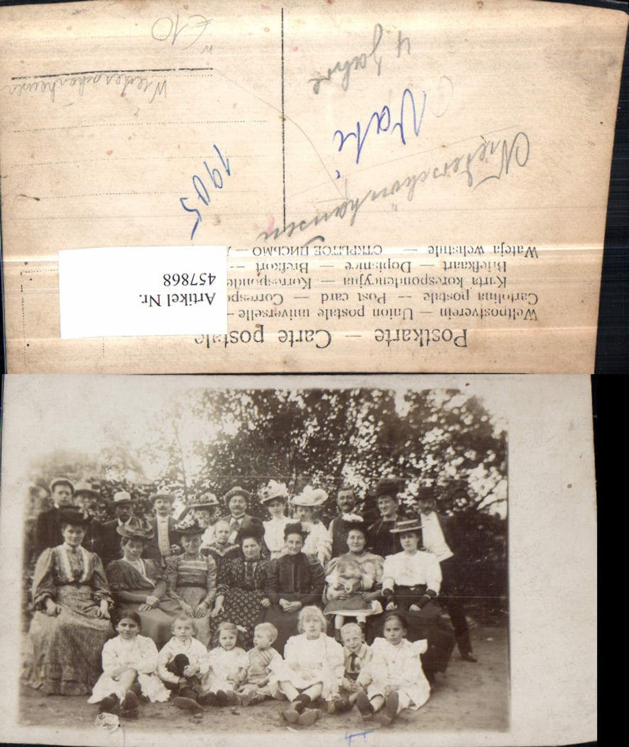 457868,Foto AK Berlin Niederschönhausen Familie Gruppenbild