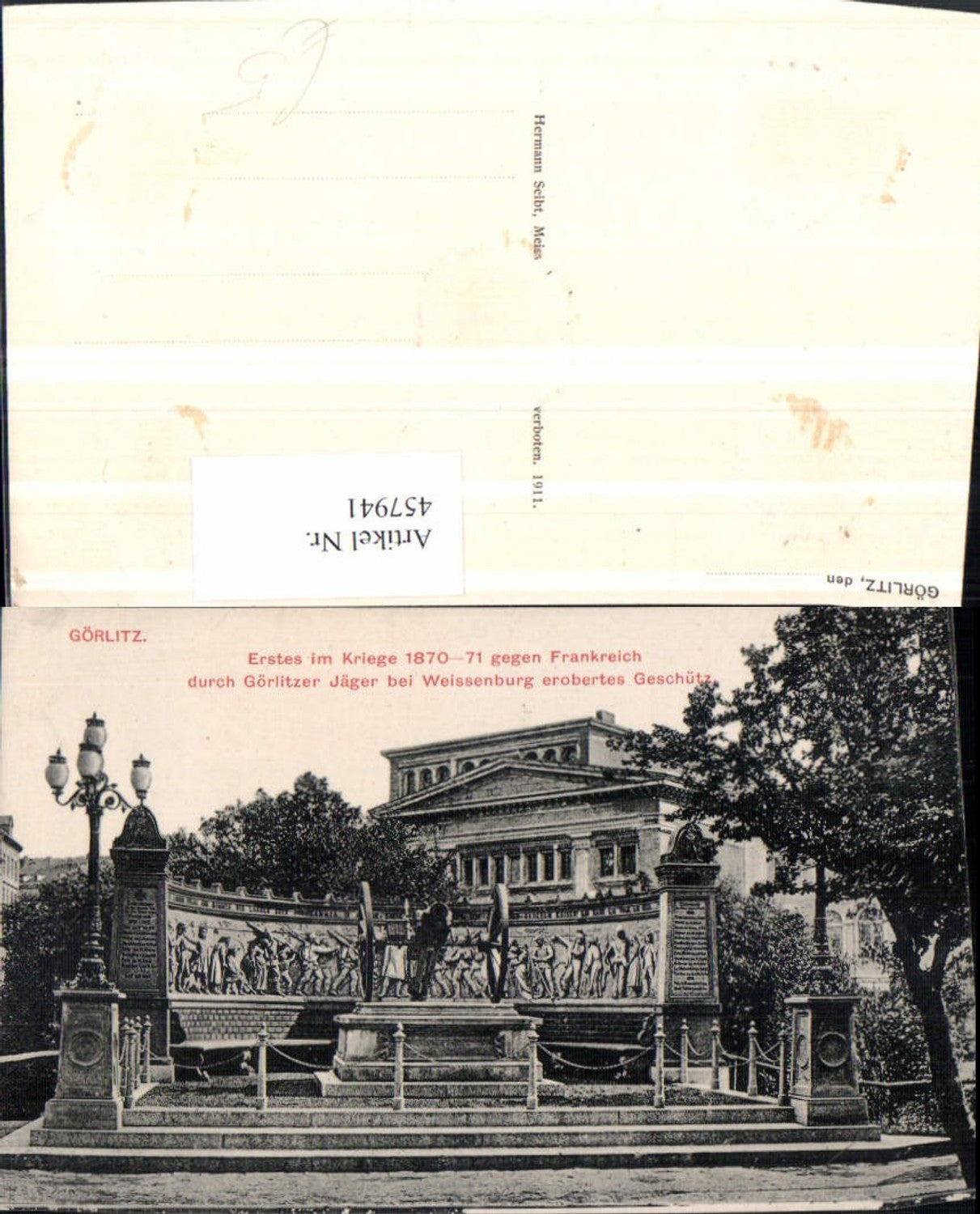 457941,Görlitz Kriegerdenkmal Monument Kanone