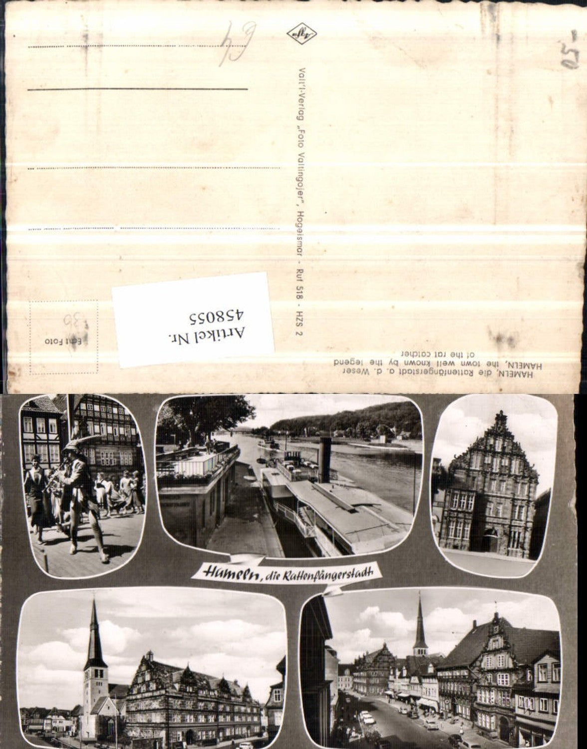 458055,Hameln Kirche Rattenfänger Dampfer Mehrbildkarte