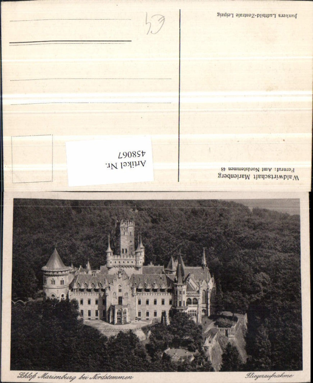 458067,Schloss Marienberg b. Nordstemmen Fliegeraufnahme