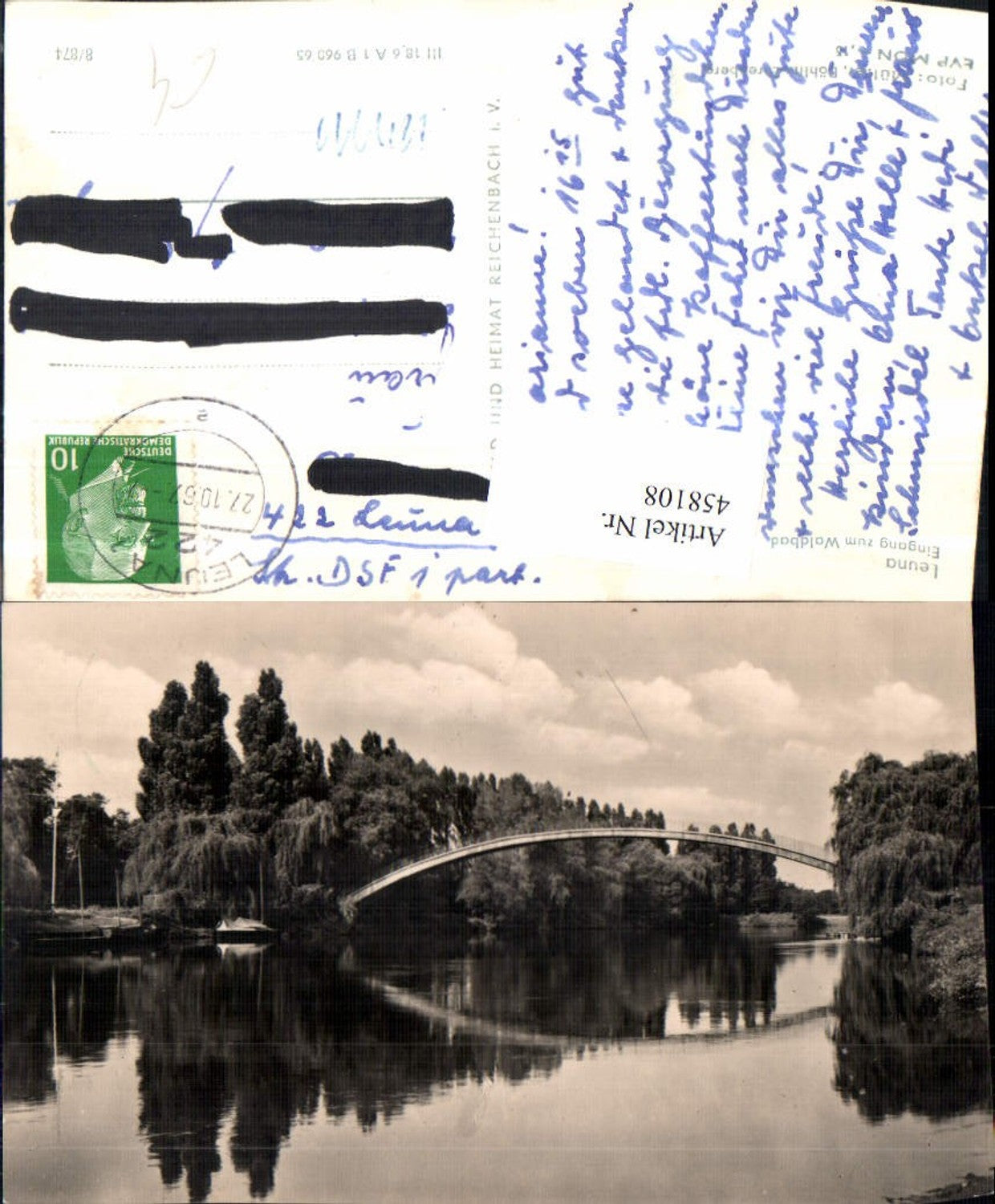 458108,Leuna Eingang zum Waldbad Brücke pub VEB