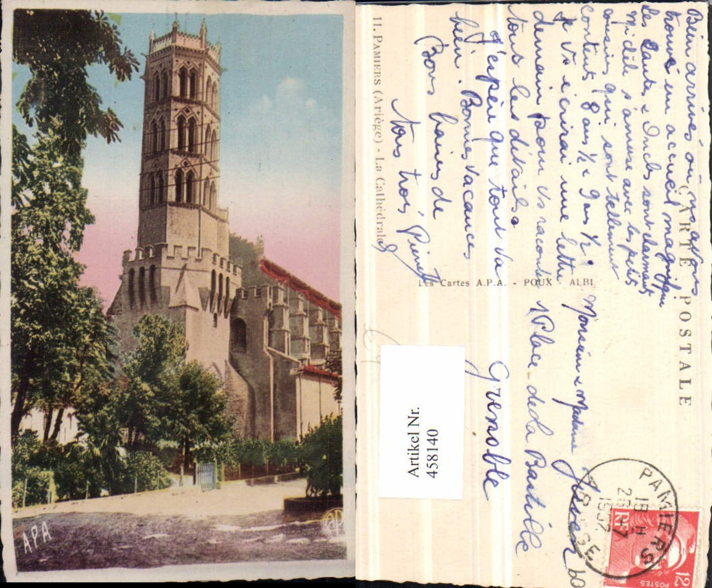 458140,Midi-Pyrenees Ariege Pamiers La Cathedrale Kirche