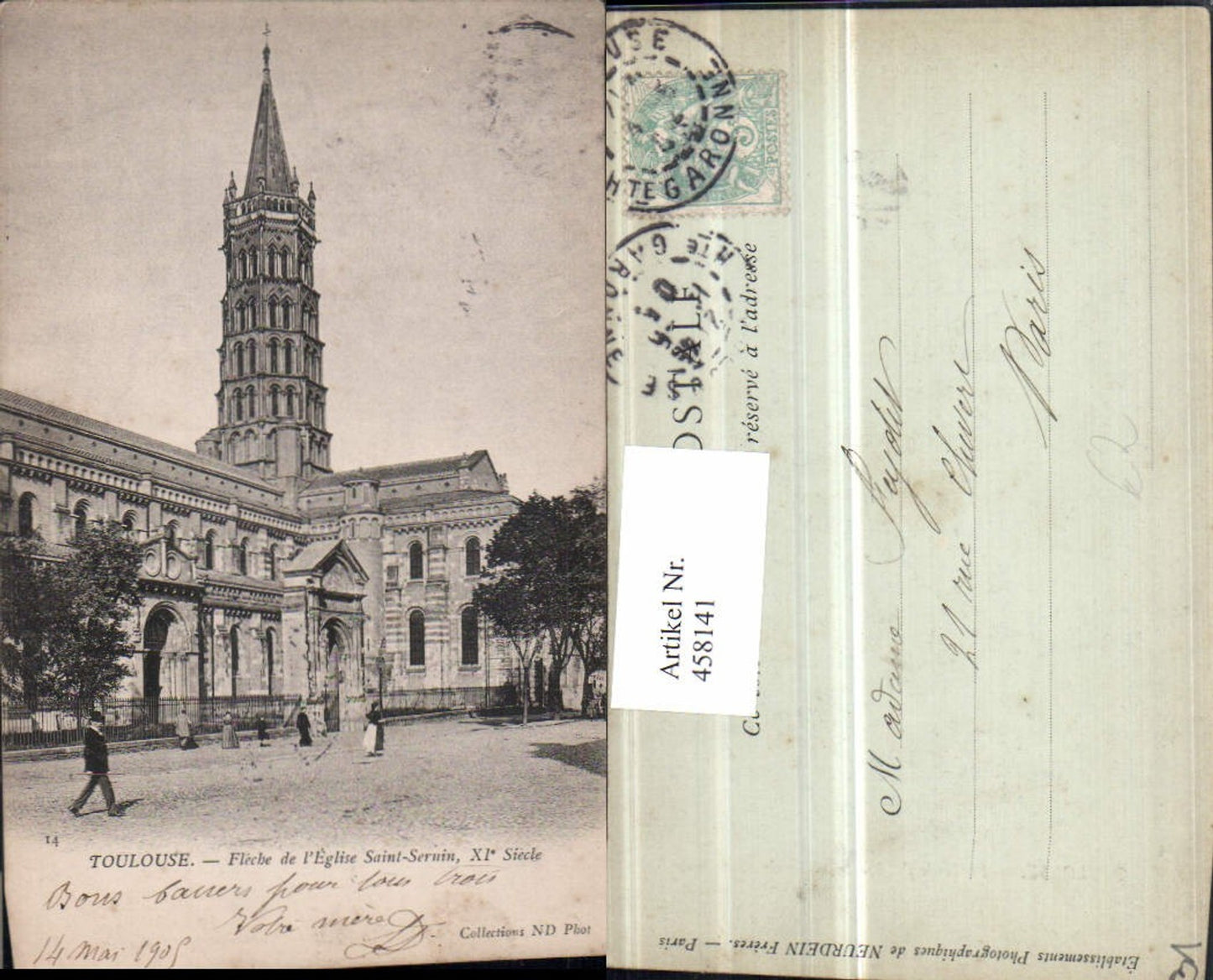 458141,Midi-Pyrenees Haute-Garonne Toulouse Eglise Saint-Sernin Kirche