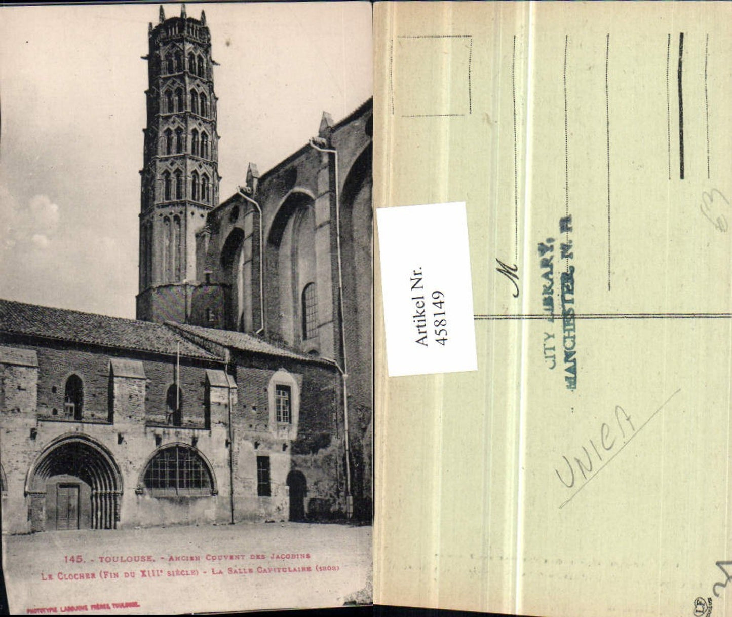 458149,Midi-Pyrenees Haute-Garonne Toulouse Couvent Jacobins Clocher Turm