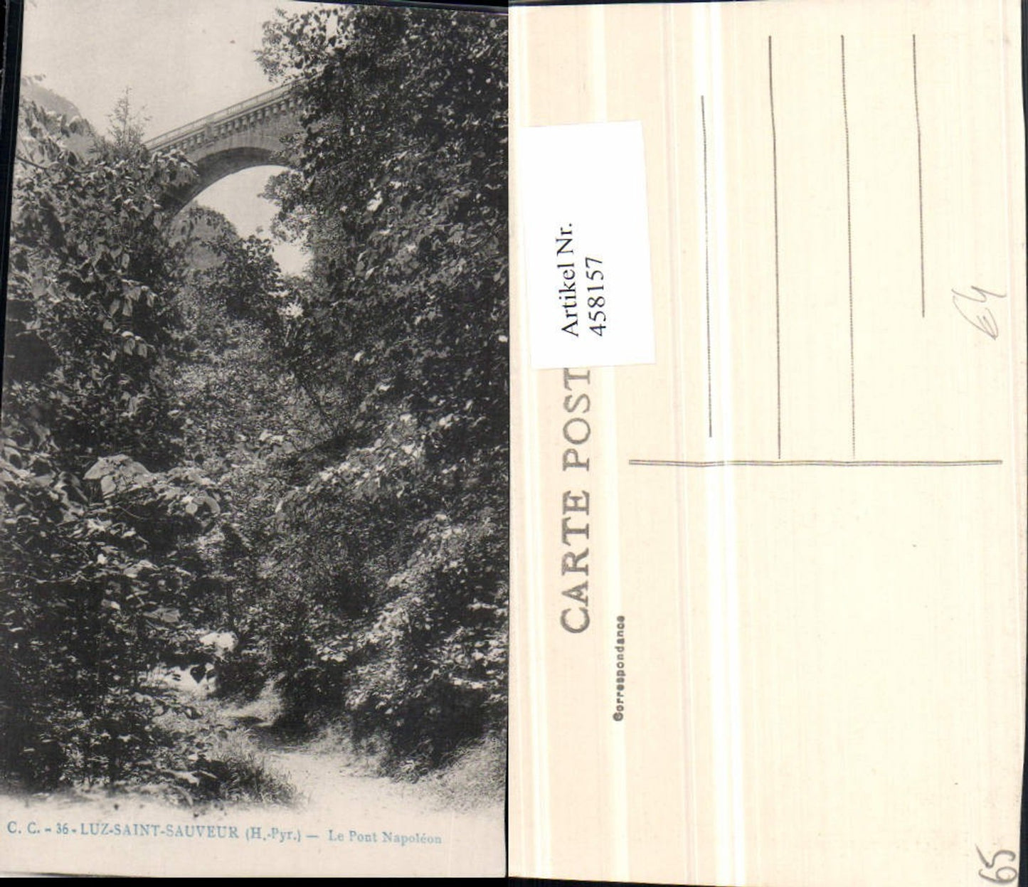458157,Midi-Pyrenees Hautes-Pyrenees Luz-Saint-Sauveur Pont Napoleon Brücke