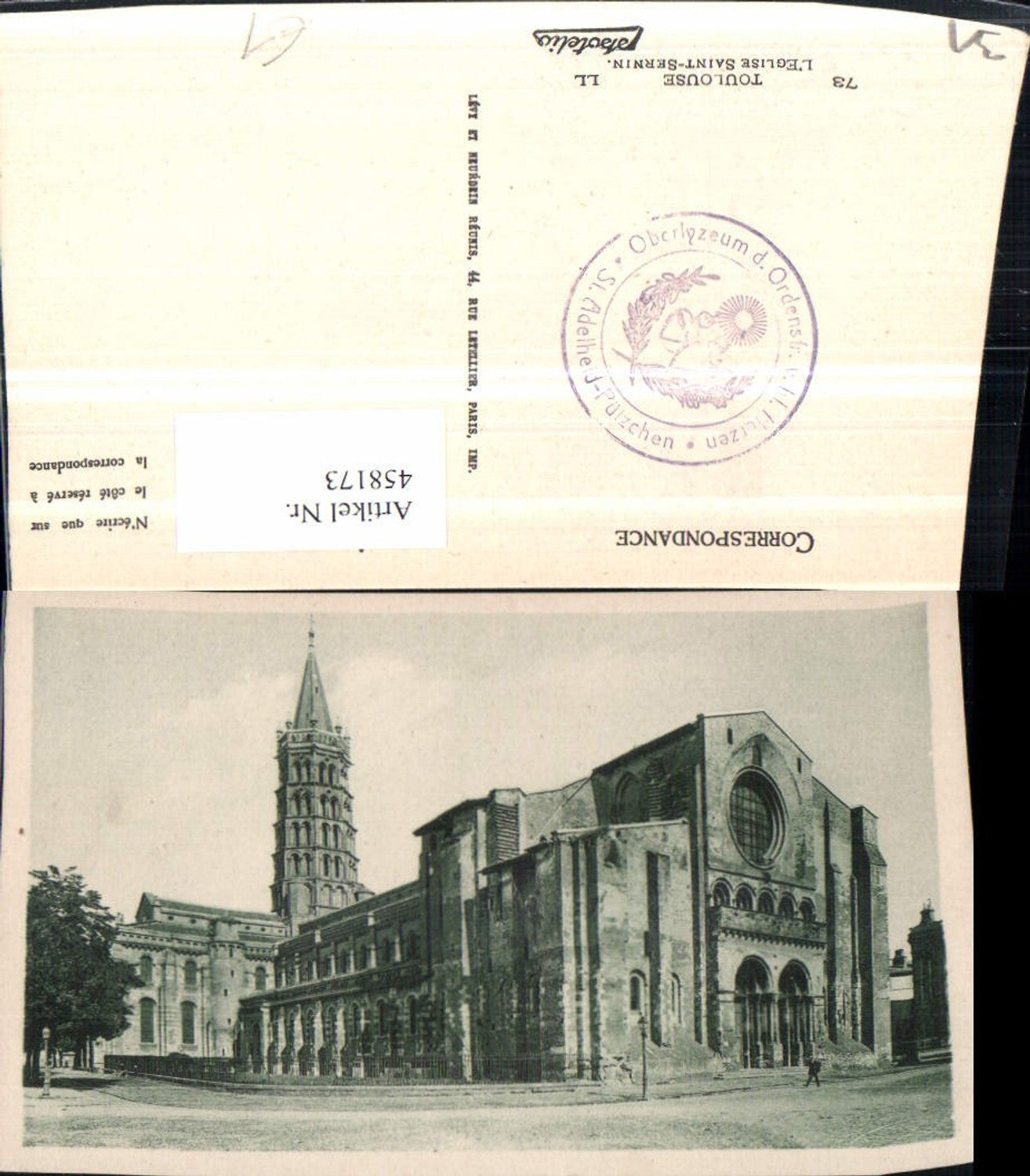 458173,Midi-Pyrenees Haute-Garonne Toulouse Eglise Saint-Sernin Church