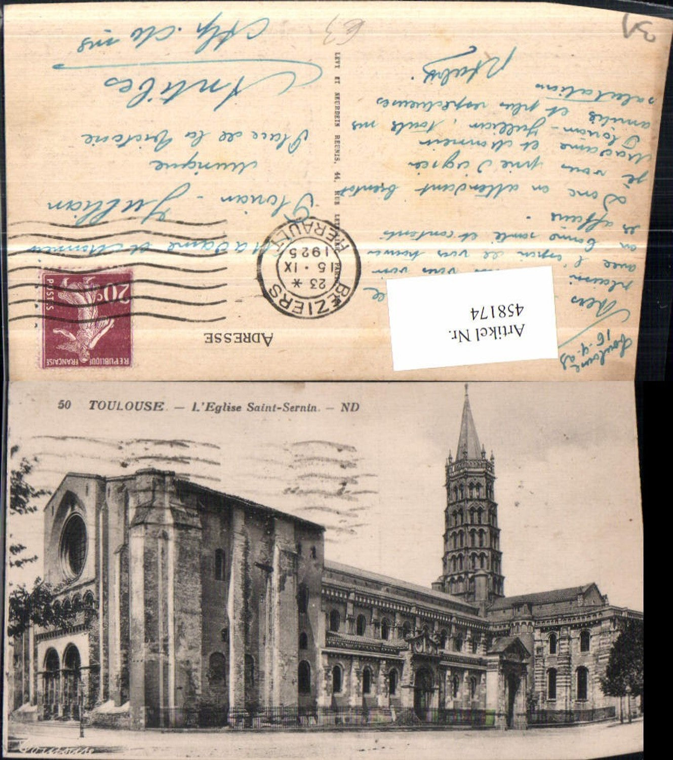 458174,Midi-Pyrenees Haute-Garonne Toulouse Eglise Saint-Sernin Kirche
