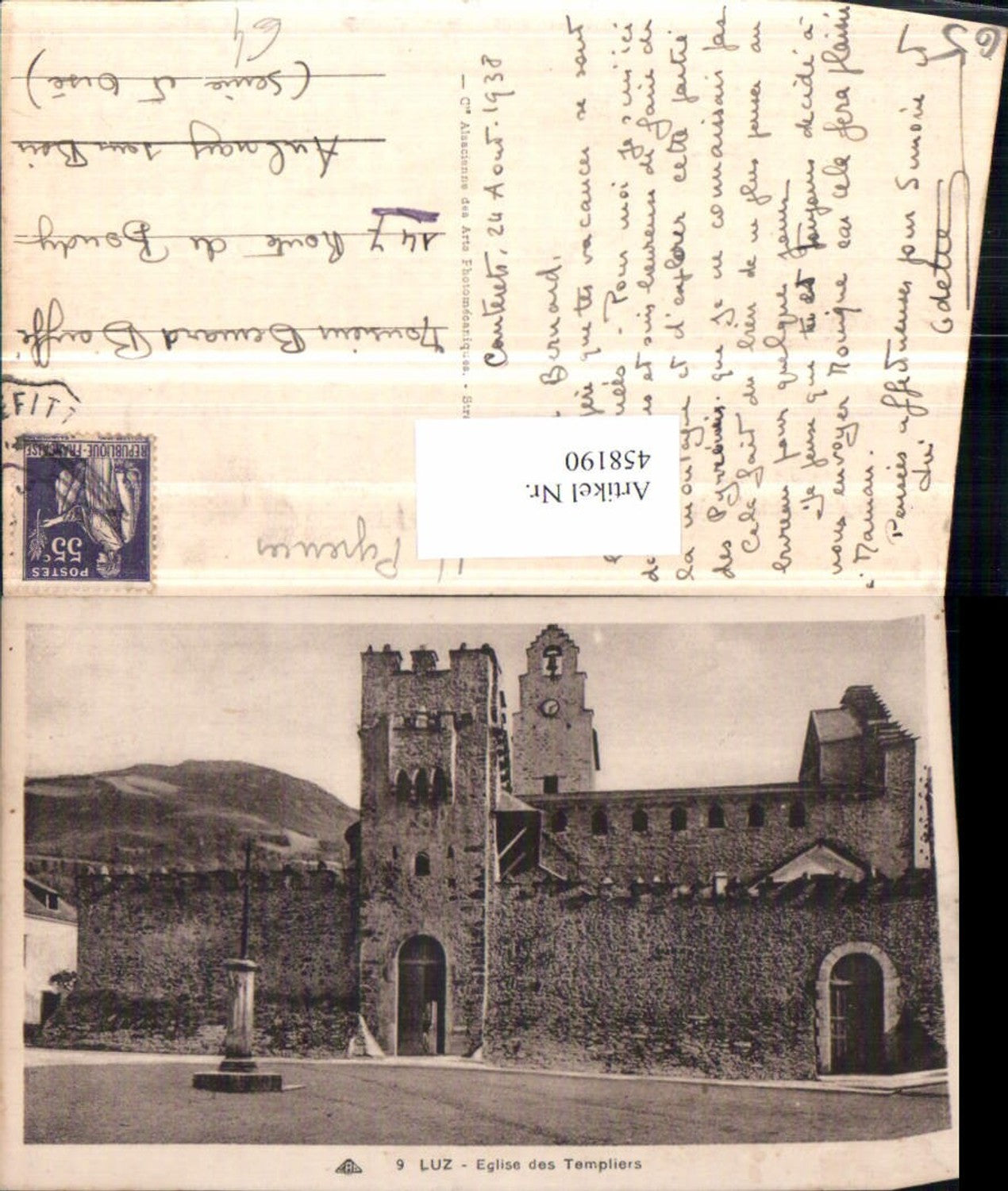 458190,Midi-Pyrenees Hautes-Pyrenees Luz Eglise Templiers Kirche