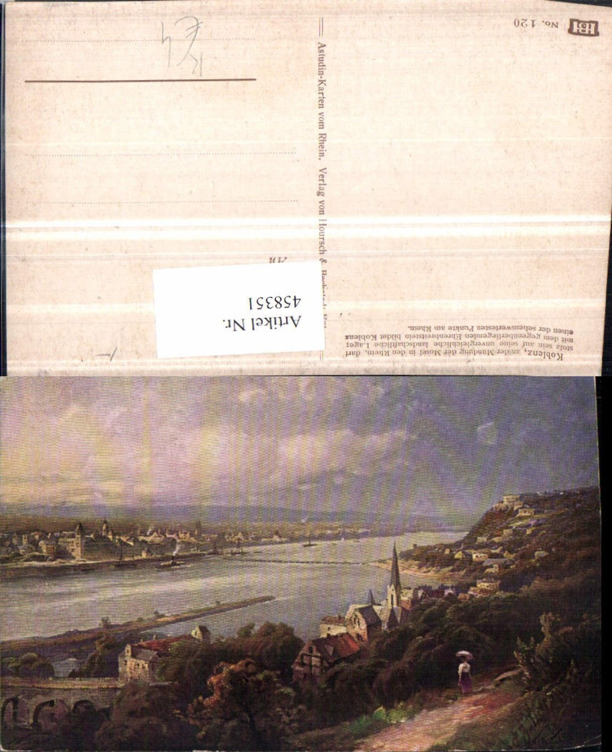 458351,Künstler AK N. Astudin Koblenz am Rhein Totale