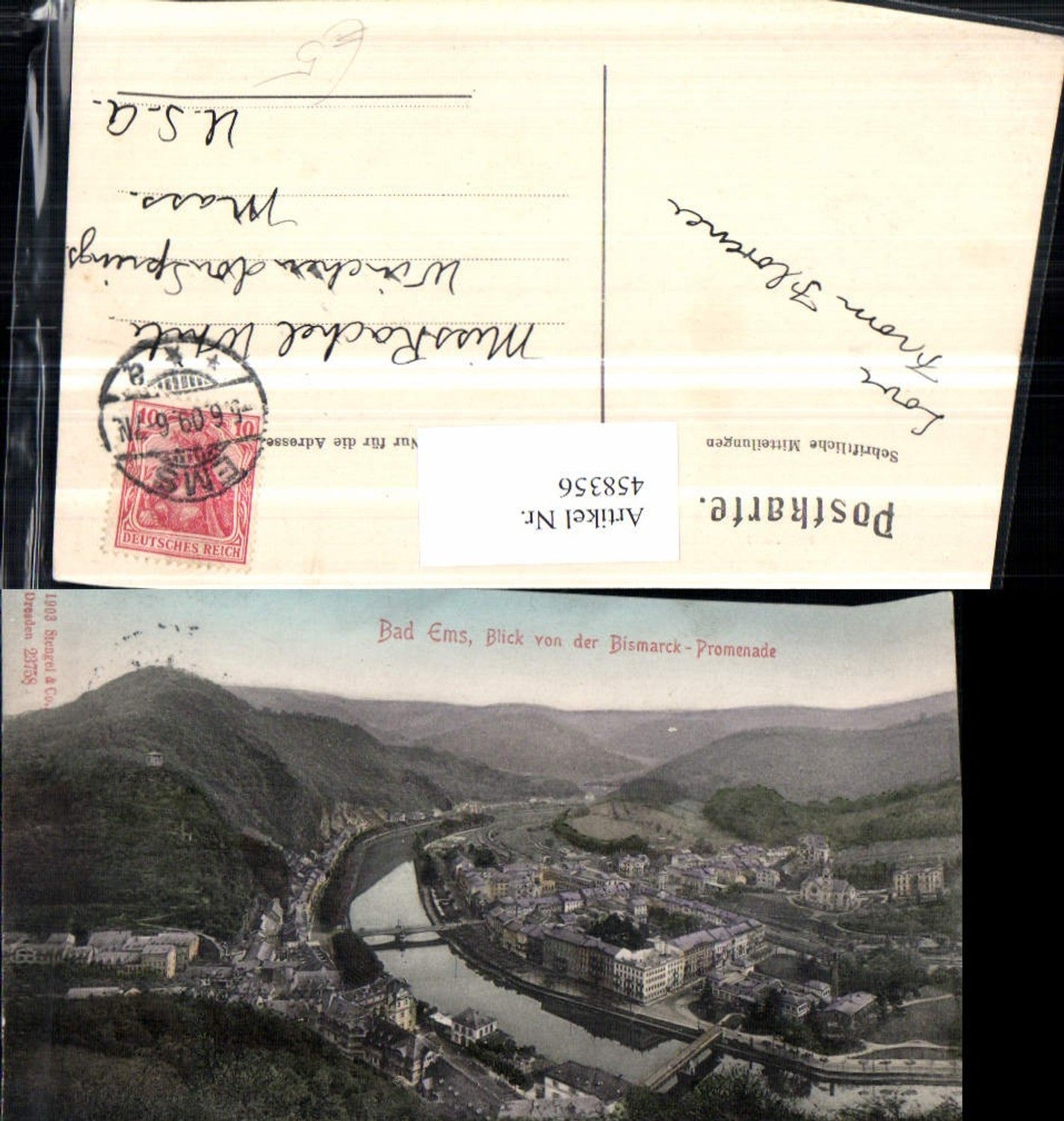 458356,Bad Ems Totale von d. Bismarck-Promenade
