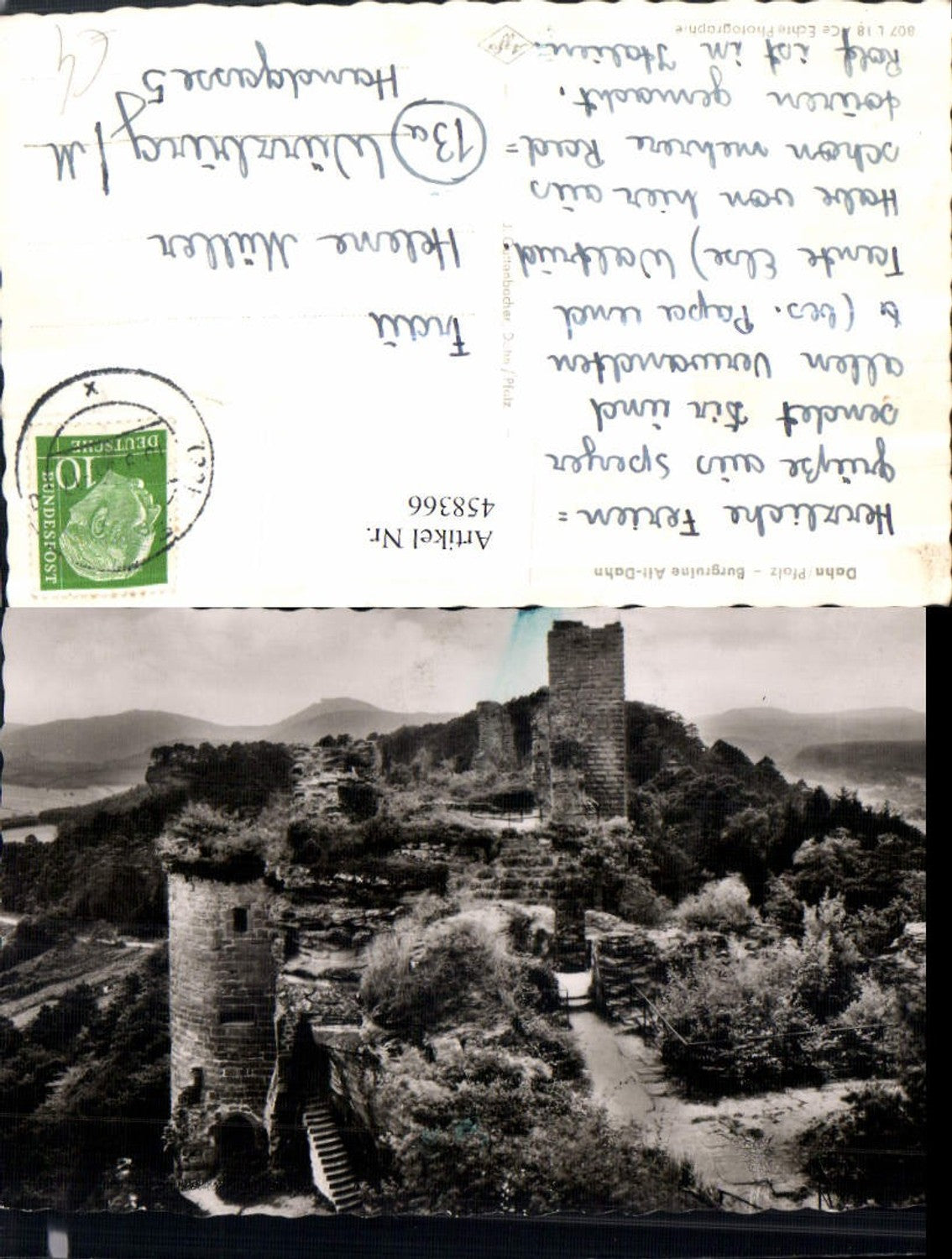 458366,Dahn in d. Pfalz Burgruine Alt-Dahn