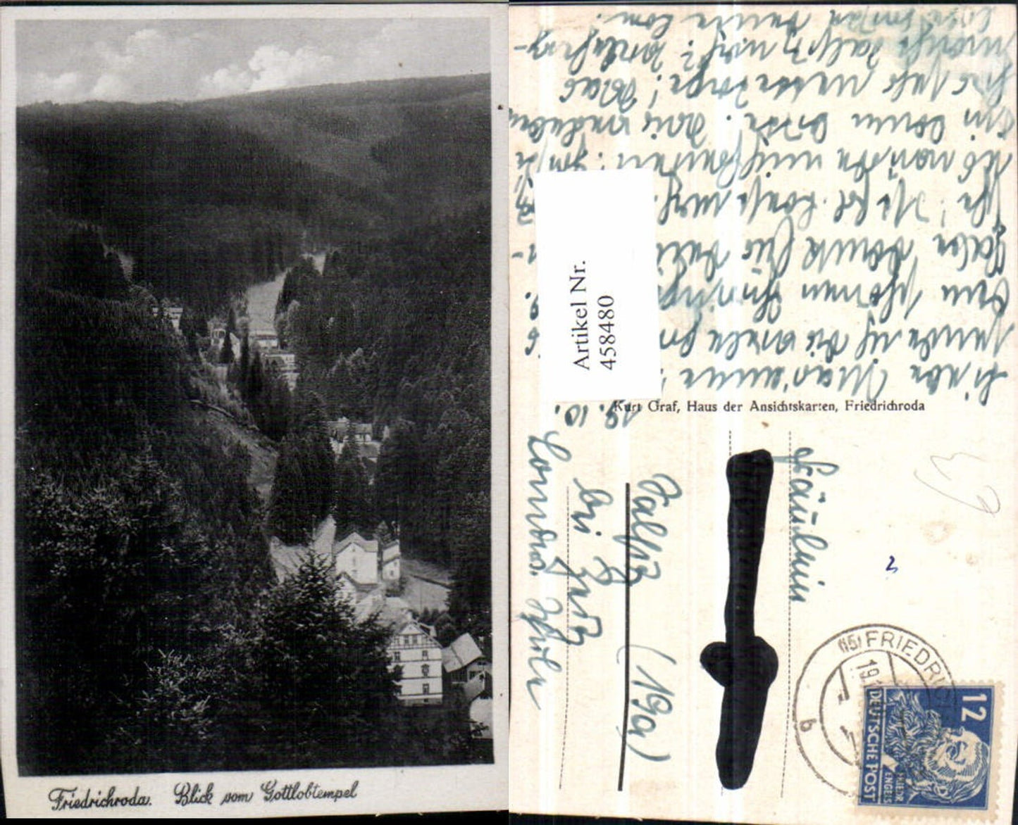 458480,Friedrichroda vom Gottlobtempel Teilansicht