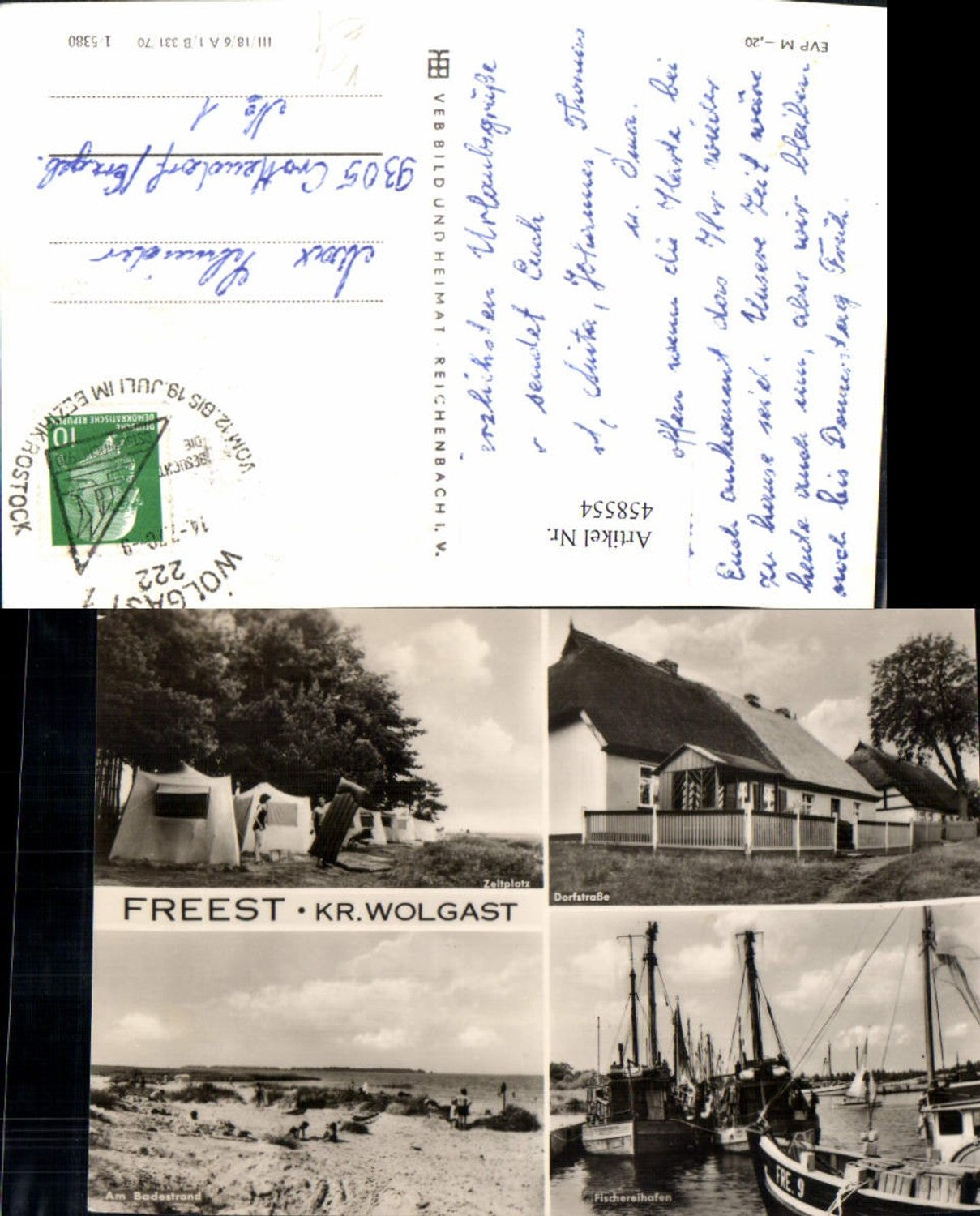 458554,Freest Strandleben Zeltplatz Hafen Mehrbildkarte pub VEB