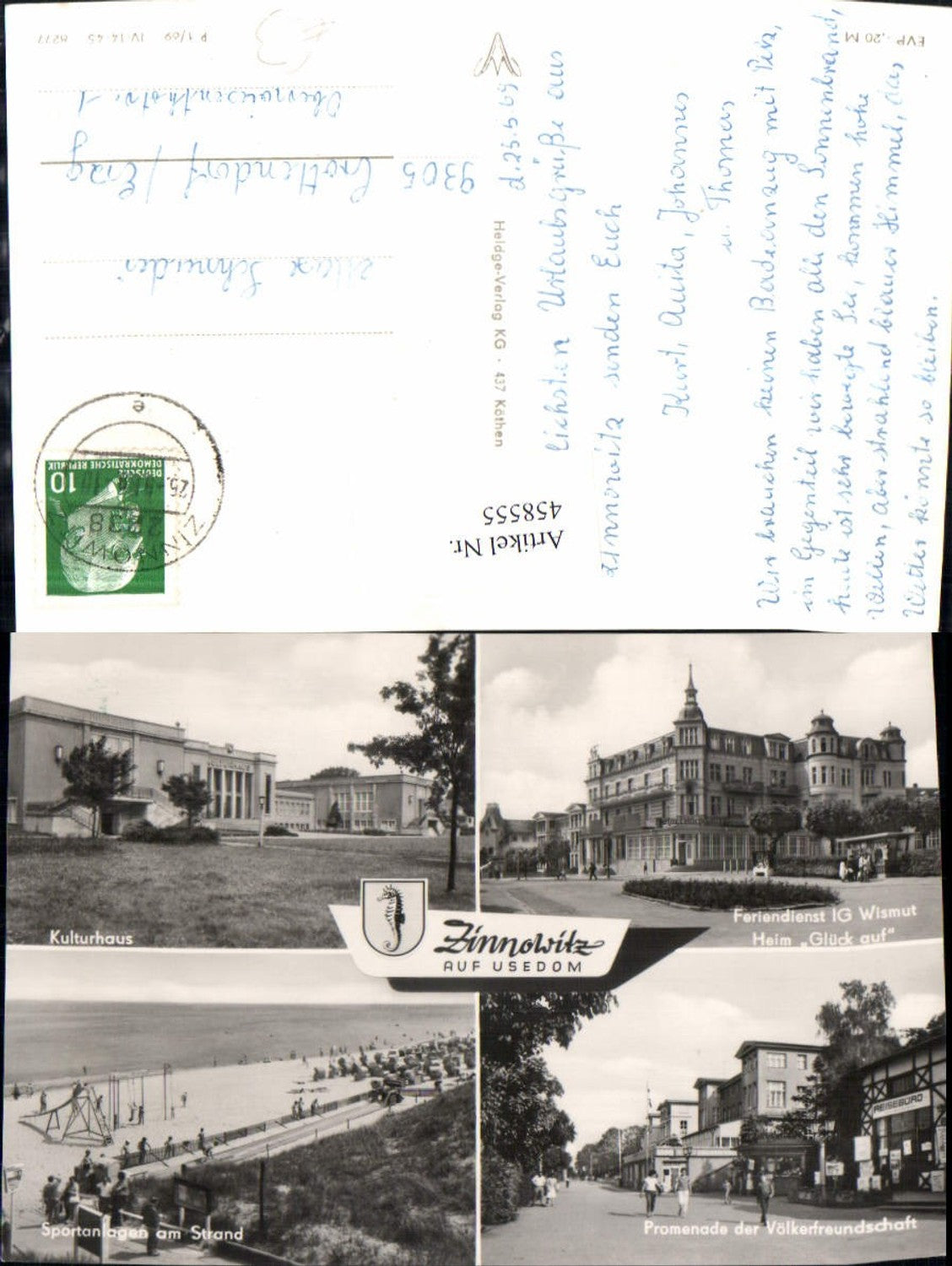 458555,Zinnowitz Kulturhaus Strand Spielplatz Promenade Mehrbildkarte