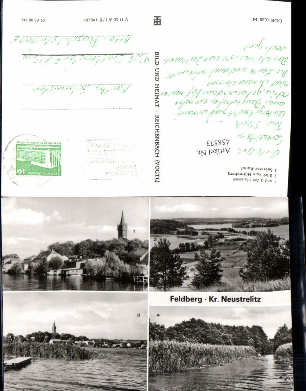 458573,Feldberg Teilansicht Haussee See Mehrbildkarte pub VEB