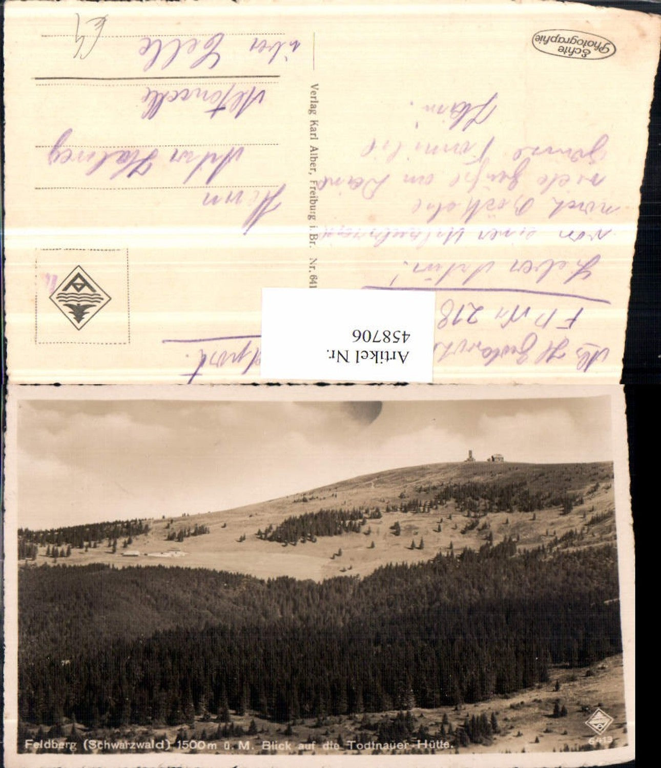 458706,Feldberg im Schwarzwald m. Todtnauer-Hütte