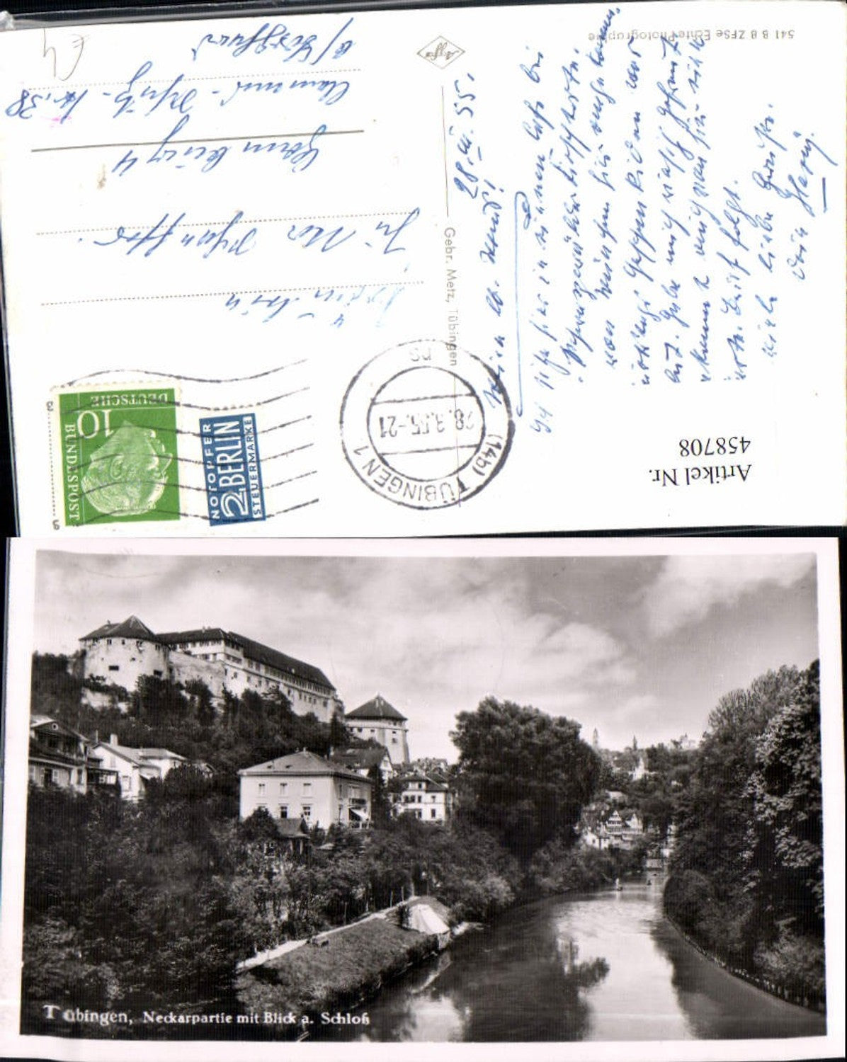 458708,Tübingen am Neckar Schloss Fluss