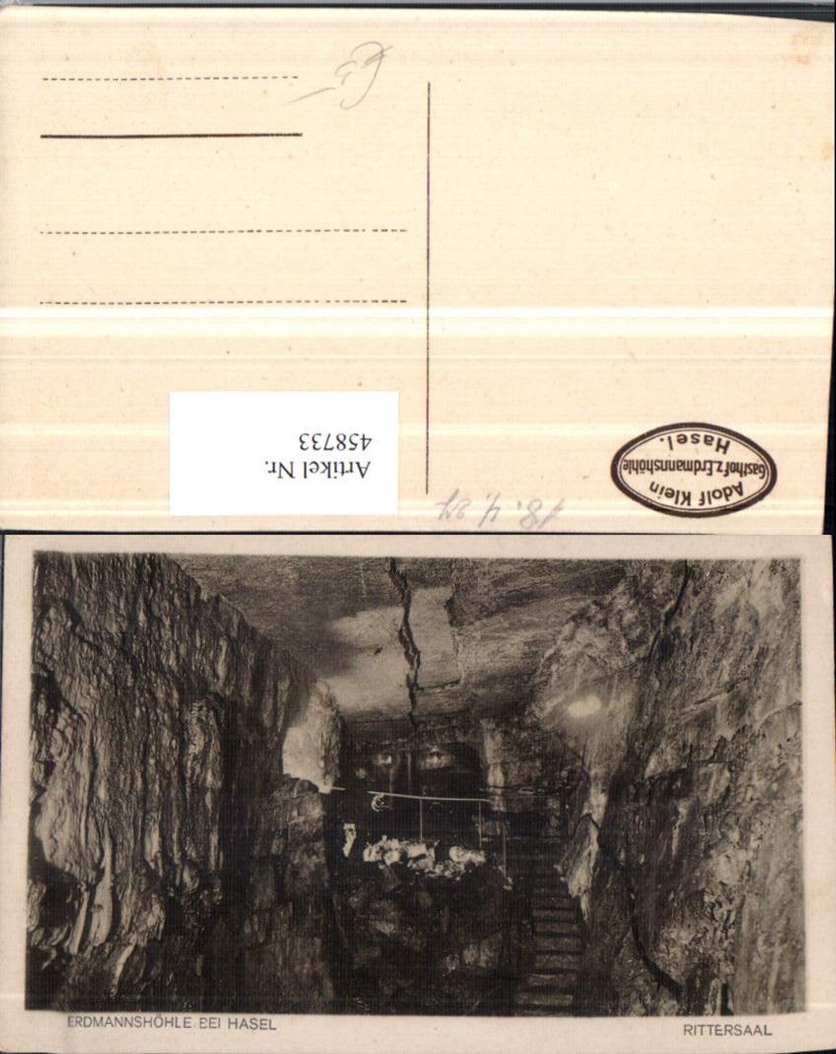 458733,Erdmannshöhle b. Hasel Höhle Rittersaal