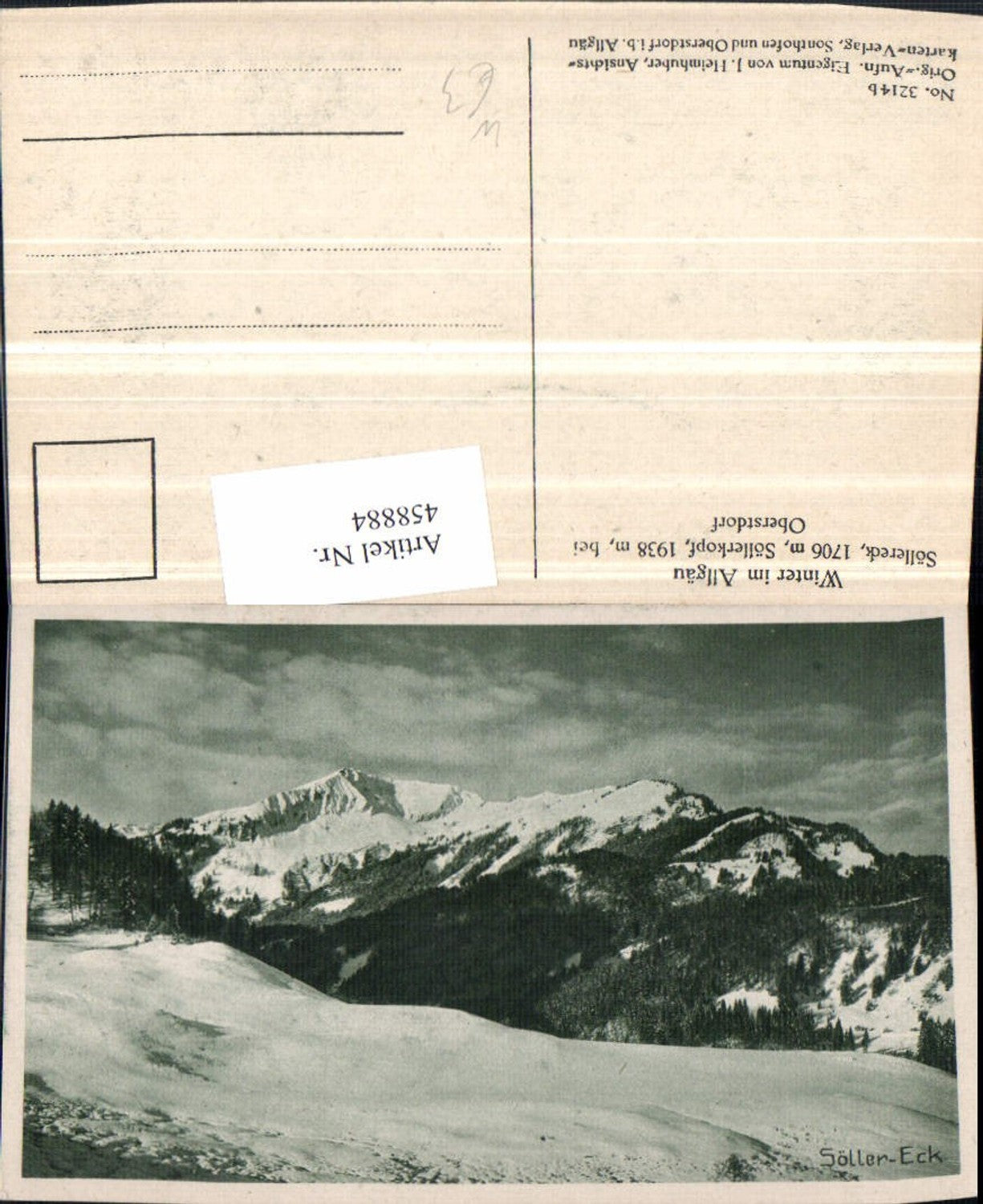 458884, Oberstdorf Söllereck Söllerkopf mountain scenery winter picture