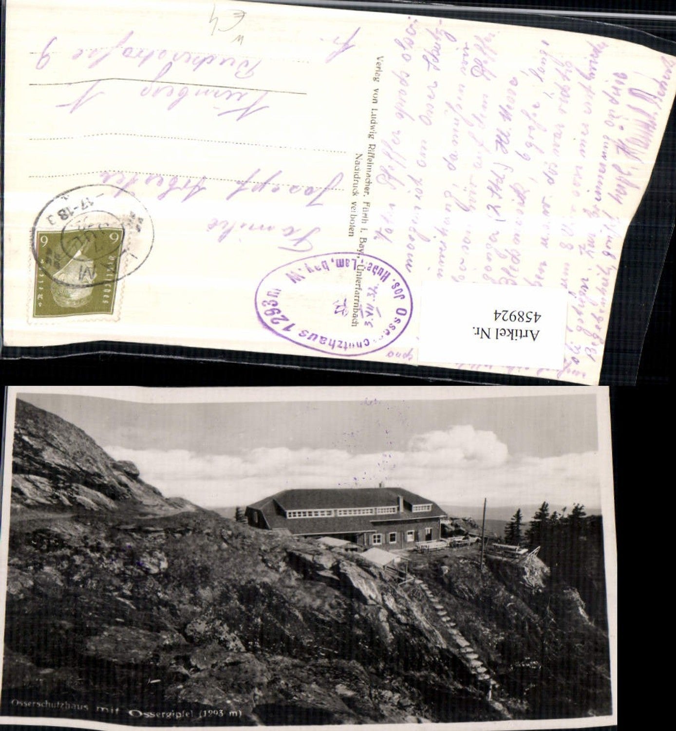 458924,Osserschutzhaus Berghütte b. Lam