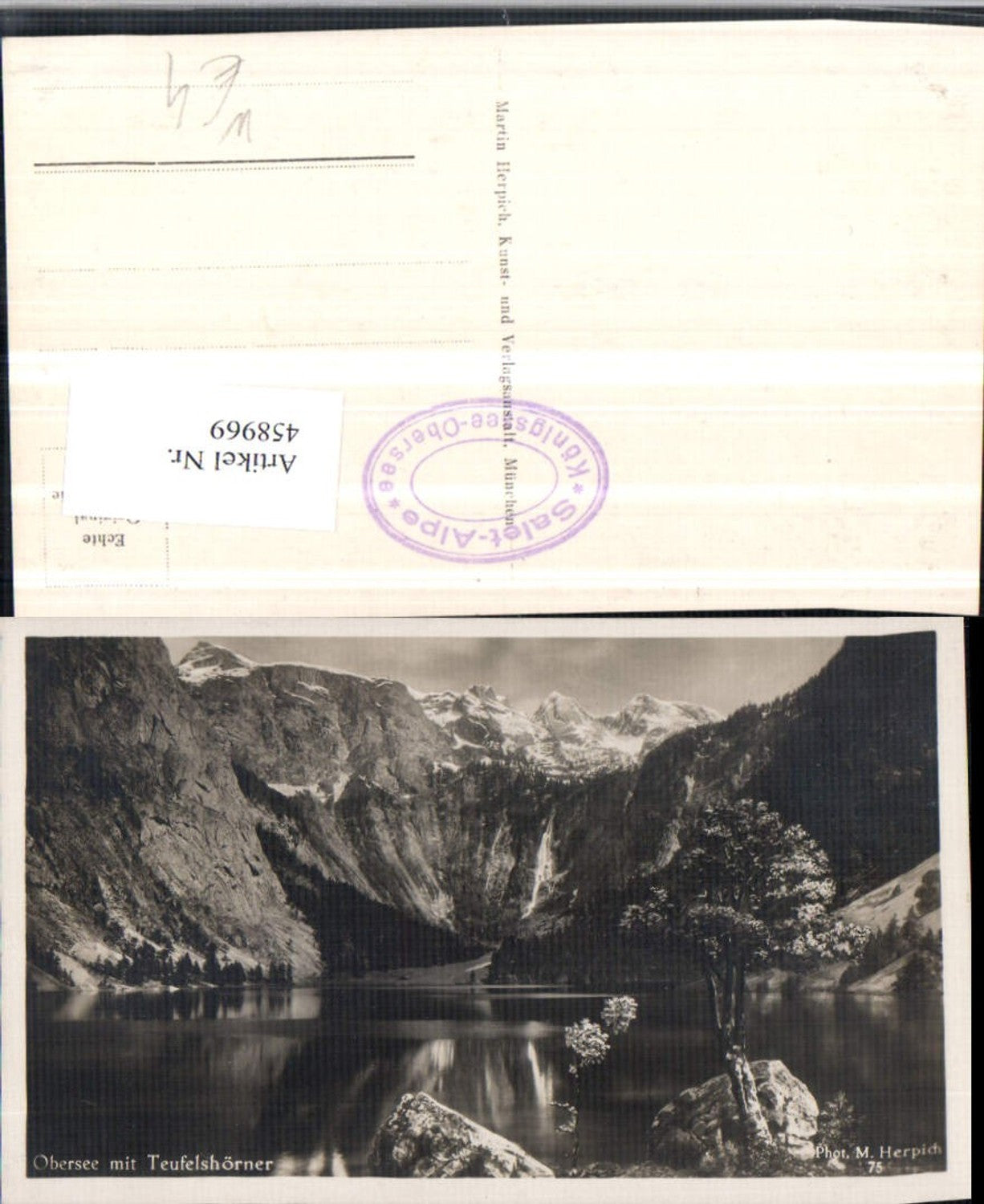 458969,Obersee See b. Berchtesgaden m. Teufelshörner Bergkulisse