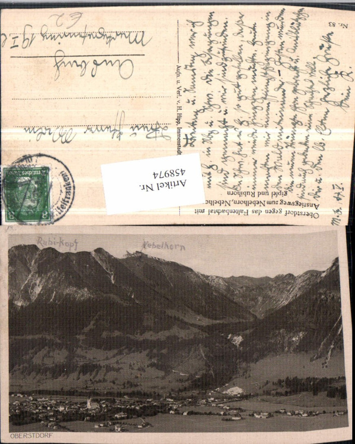 458974,Oberstdorf Totale geg. Faltenbachtal Bergkulisse