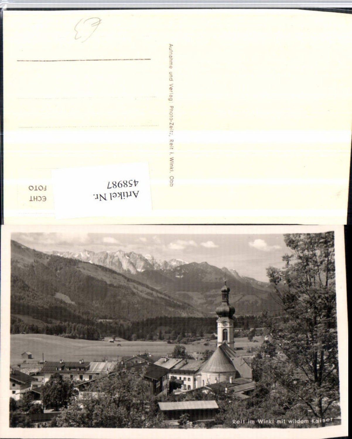 458987,Reit im Winkl Kirche m. Wildem Kaiser Bergkulisse