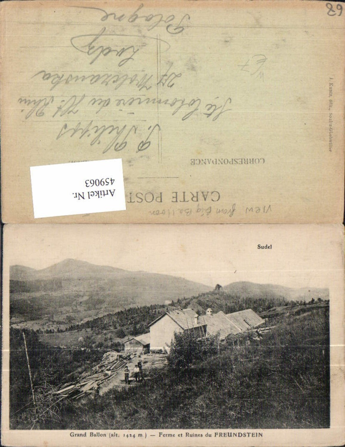 459063,Elsass Haut-Rhin Grand Ballon Ferme et Ruines du Freundstein Ollwiller Sudel