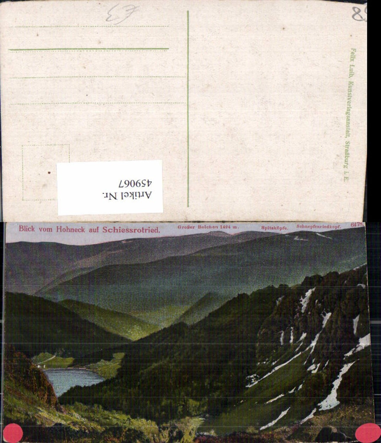 459067,Elsass Haut-Rhin Blick v. Hohneck auf Schiessrotried Landschaft